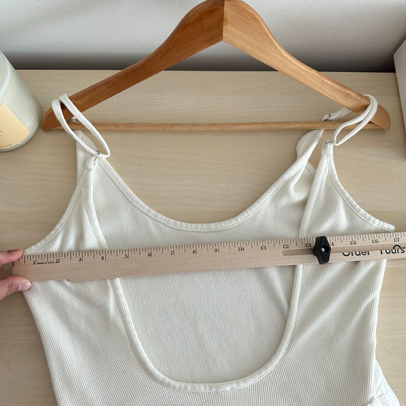 Free People Dylan Midi Dress Womens Medium Boho Poplin Knit Open Back Peasant - Picture 12 of 13